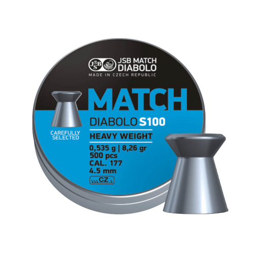 ΒΛΗΜΑΤΑ JSB MATCH DIABOLO BLUE 4.50mm / 500,S100 for Rifles, (0,535g,8,26gr ) Heavy