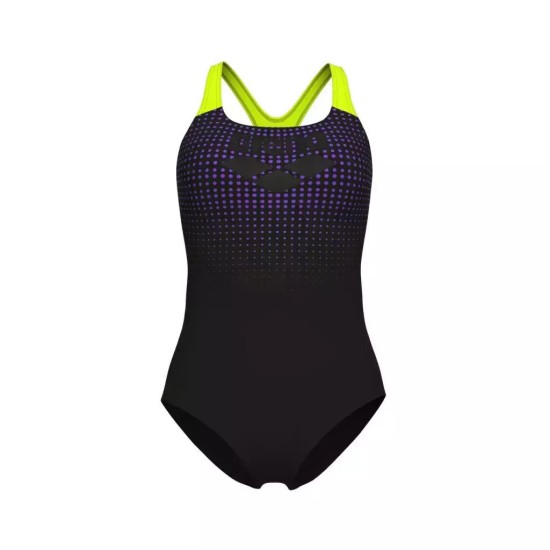 ΓΥΝΑΙΚΕΙΟ ΜΑΓΙΟ ARENA SOLID Foggy Dots Swim Pro Black - Artic Lime