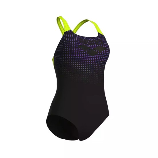 ΓΥΝΑΙΚΕΙΟ ΜΑΓΙΟ ARENA SOLID Foggy Dots Swim Pro Black - Artic Lime