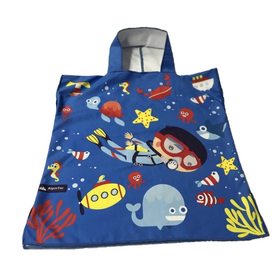 Παιδικό πόντσο ALPINTEC Microfiber DryFast SEASIDE KIDS 3-6ετών diving