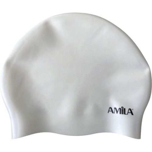 Σκουφάκι Κολύμβησης AMILA για μακριά μαλλιά HQ Λευκό