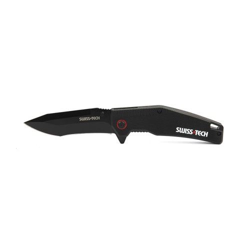 SWISS+TECH G10 Folding Knife Black Titanium
