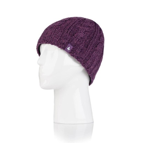HEAT HOLDERS Γυναικείος Σκούφος cable hat - Purple