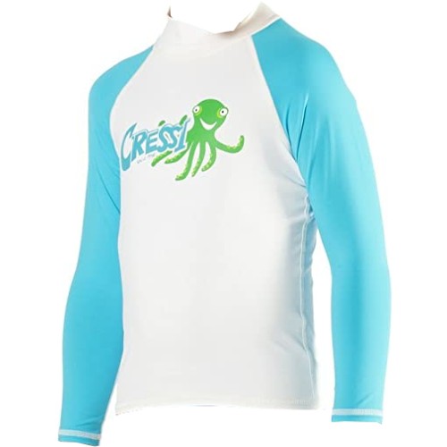 Παιδικό Rash Guard CRESSI Octopus μακρύ μανίκι - λευκό / γαλάζιο