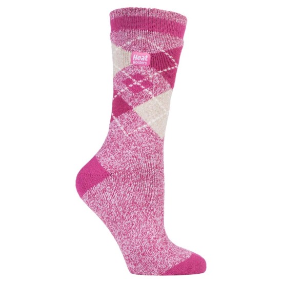 Γυναικείες ΚΑΛΤΣΕΣ HEAT HOLDERS Jacquard Lite Abbey - Raspbery / White Argyle