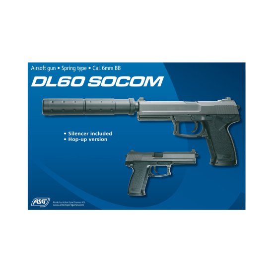 Πιστόλι Airsoft Ελατηρίου ASG DL60 SOCOM black