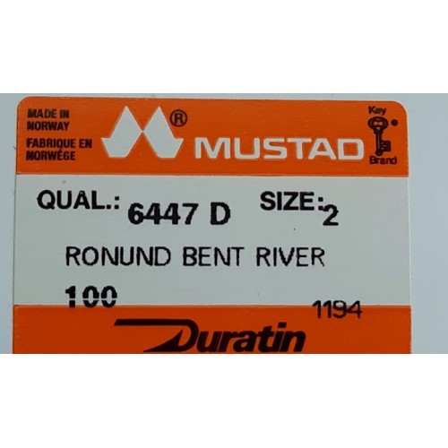MUSTAD Αγκίστρι 6447D No2 (Made in Norway - 100 τεμ)