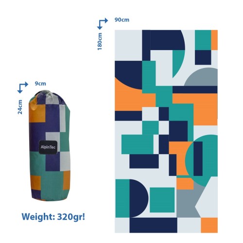 Πετσέτα ALPINTEC Microfiber DryFast Paint 90×180 Shapes I