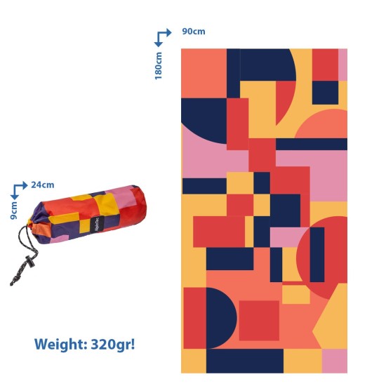 Πετσέτα ALPINTEC Microfiber DryFast Paint 90×180 Shapes II