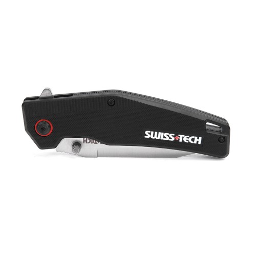 SWISS+TECH G10 Folding Knife Black Titanium