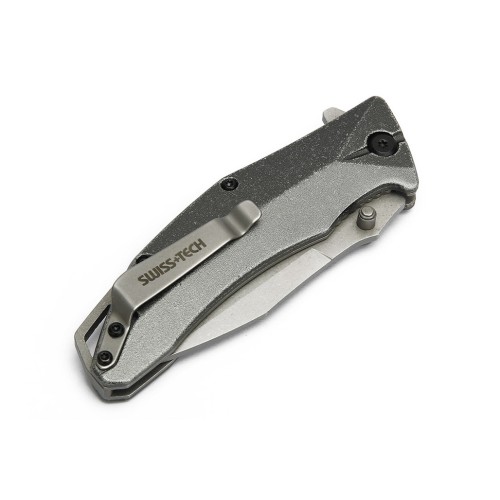 SWISS+TECH Aluminum Serrated Folding Knife