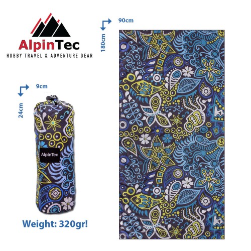 Πετσέτα ALPINTEC Microfiber DryFast Paint 90×180 Shapes II