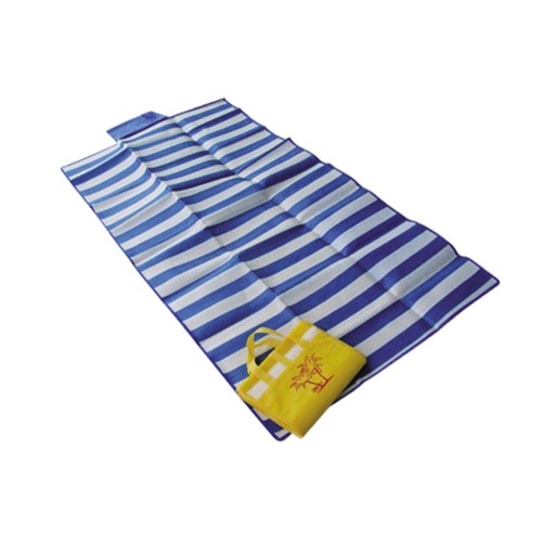 Ψάθα Παραλίας SUMMER CLUB συνθετική τσαντάκι (180x90cm) με ρίγες - κίτρινο