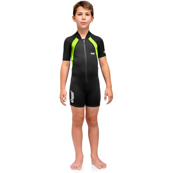 Παιδική στολή CRESSI short sleeve 1.5 mm - μαύρο / λάιμ