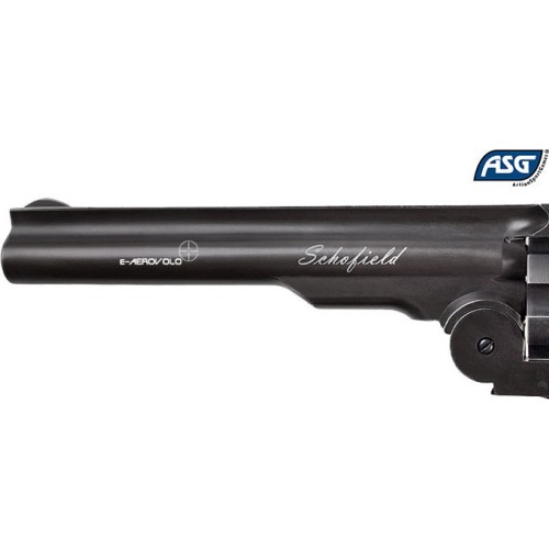 Asg Αεροβόλο Πιστόλι CO2 Schofield 6"Airgun Aging BK & Wooden Grip Μεταλλικό 4.5mm