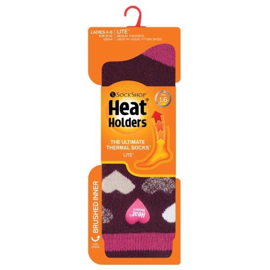 Γυναικείες ΚΑΛΤΣΕΣ HEAT HOLDERS Jacquard Lite Dunham - Wine / Raspbery