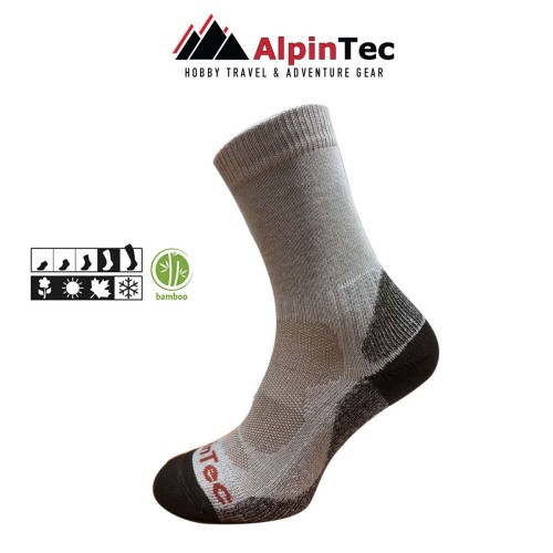 Κάλτσες Bamboo Trekking ALPINTEC - γκρί / καφέ