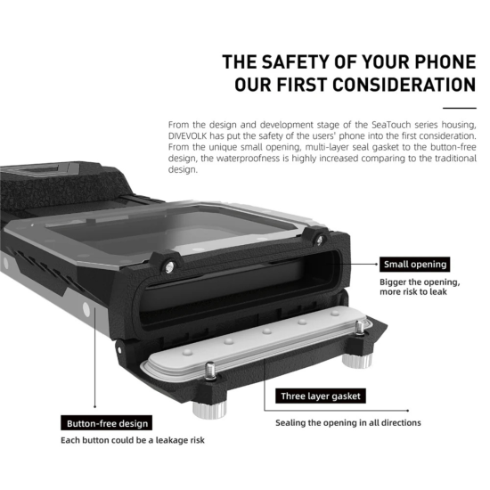 New DIVEVOLK Seatouch 4 Max Plus 60m housing