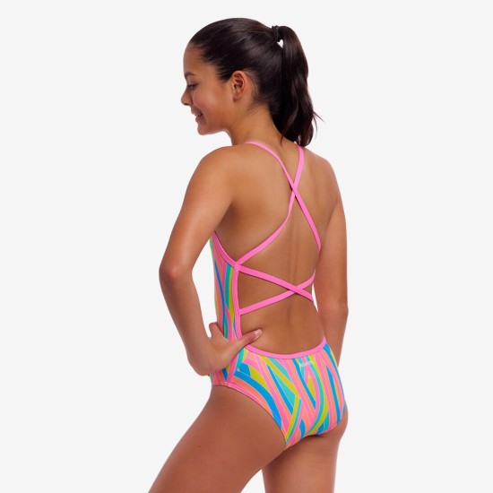 Παιδικό μαγιό Funkita Girl's Single Strap One Piece ''Swirly Straws''