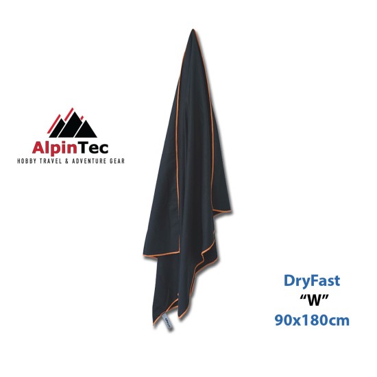 Πετσέτα ALPINTEC Microfiber DryFast ''W" XXL Μαύρη