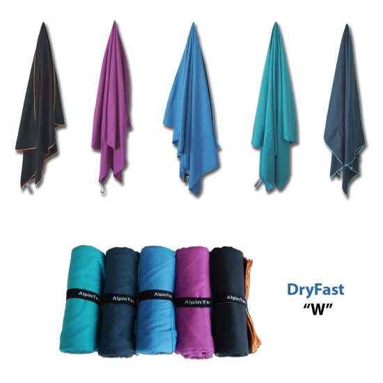 Πετσέτα ALPINTEC Microfiber DryFast ''W" XXL Μαύρη