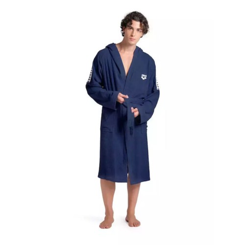 Μπουρνούζι ARENA Team Stripe 100% βαμβάκι - Navy Μπλε