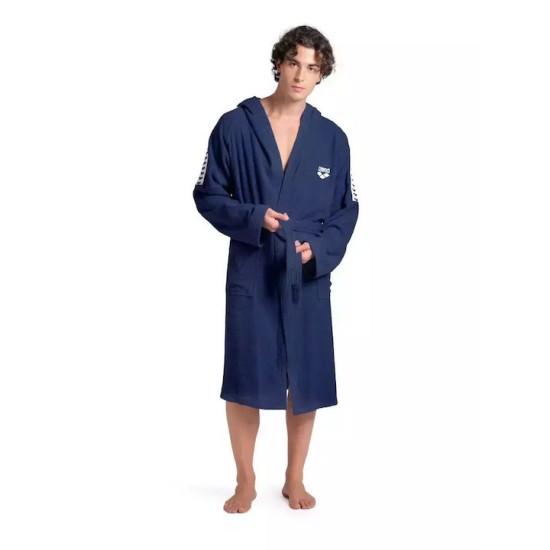 Μπουρνούζι ARENA Team Stripe 100% βαμβάκι - Navy Μπλε