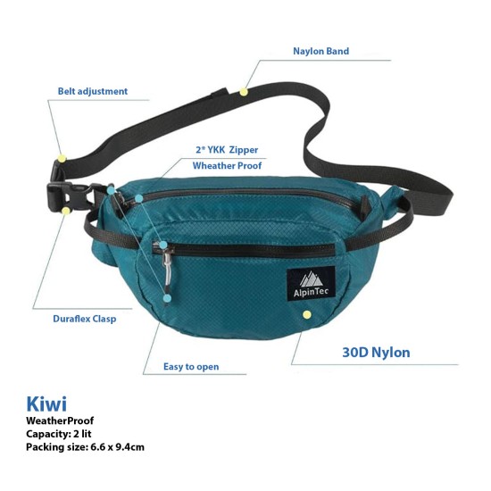 AlpinPro KIWI | WAIST PACK // Μαύρο