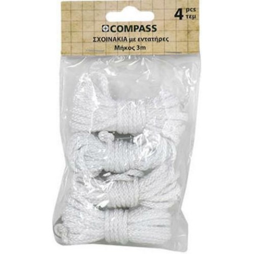 COMPASS Σχοινάκια με εντατήρες 3m (4 pcs)