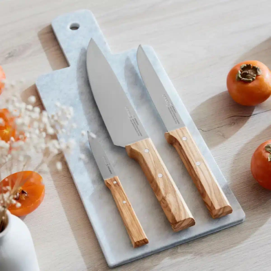 OPINEL Σετ Parallele “Trio” Ελιά – Τα 3 Μαχαίρια του Chef