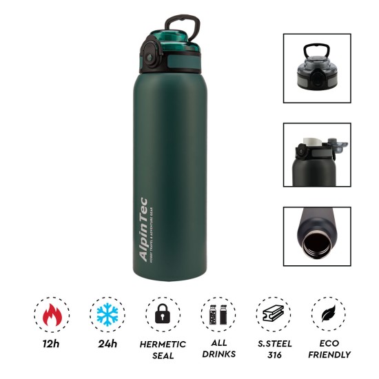 Θερμός ALPINTEC Wayfarer 1000ml - σκούρο πράσινο