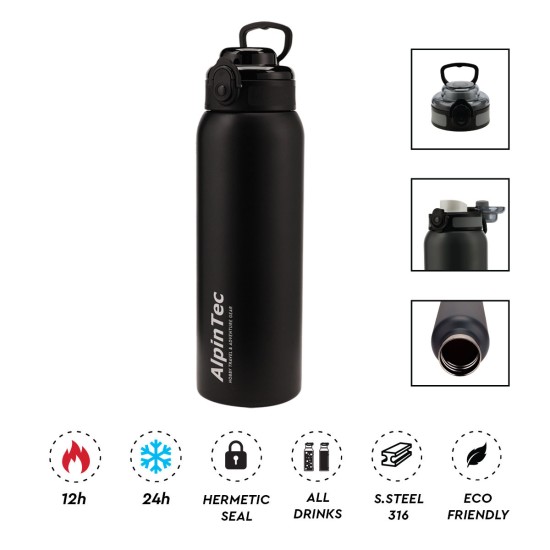 Θερμός ALPINTEC Wayfarer 1000ml - Μαύρο