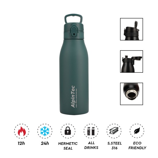 Θερμός ALPINTEC Fellow2 600ml - σκούρο πράσινο
