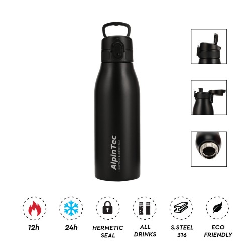 Θερμός ALPINTEC Fellow2 600ml - μαύρο