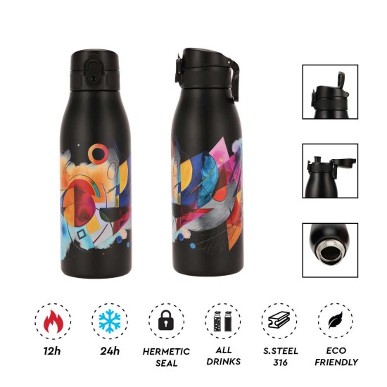 Θερμός ALPINTEC Fellow2 Print 600ml Abstract- μαύρο