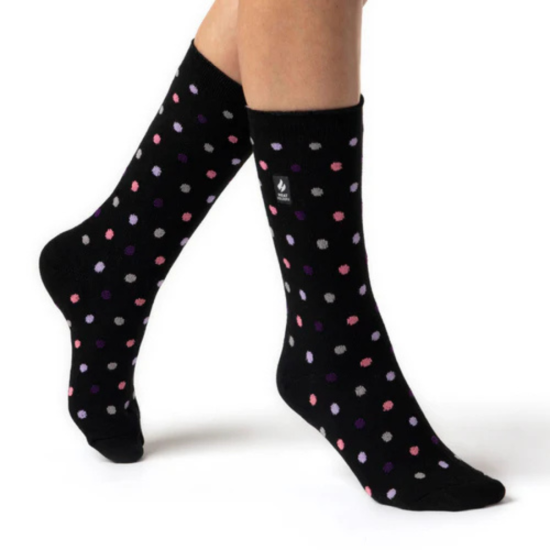 Γυναικείες Ισοθερμικές κάλτσες HEAT HOLDERS Ultra Lite Nicosia Dots Socks - Black & Purple