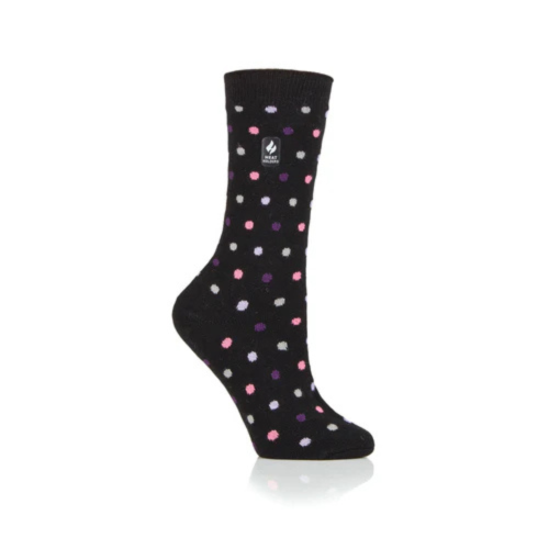 Γυναικείες Ισοθερμικές κάλτσες HEAT HOLDERS Ultra Lite Nicosia Dots Socks - Black & Purple