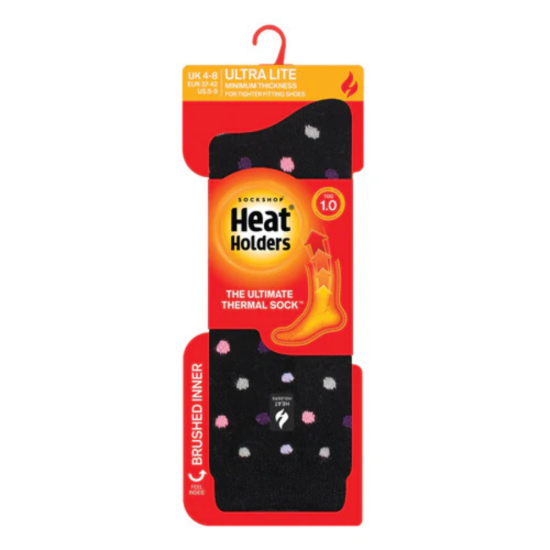 Γυναικείες Ισοθερμικές κάλτσες HEAT HOLDERS Ultra Lite Nicosia Dots Socks - Black & Purple