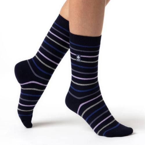 Γυναικείες Ισοθερμικές κάλτσες HEAT HOLDERS Ultra Lite Riga Stripe Socks - Navy