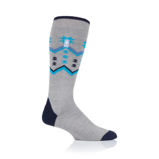 Ανδρικές κάλτσες HEAT HOLDERS Original Ultra Lite Long Ski & Snow Sports Socks - Grey Fairisle