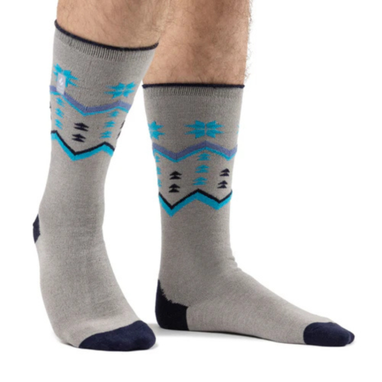 Ανδρικές κάλτσες HEAT HOLDERS Original Ultra Lite Long Ski & Snow Sports Socks - Grey Fairisle